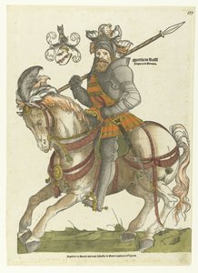 Portret van Maarten van Rossum te paard door Cornelis Anthonisz.