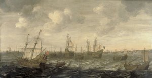 De Nederlandse haringvloot onder zeil door Cornelis Beelt