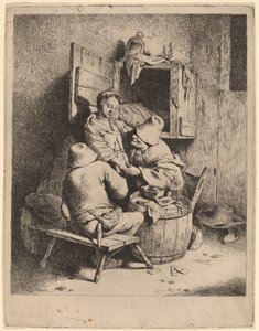 De flirt van een jonge herbergier door Cornelis Pietersz Bega