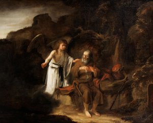 Dutch:  Landschap met Elia en de engel Landschap met Elia en de engel