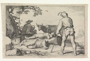 Veehoeders door Cornelis Bloemaert (II) (possibly)