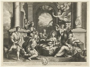 Aanbidding der herders door Cornelis Bloemaert (II)
