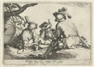 Kaartspelende soldaten door Cornelis Bloemaert (II)