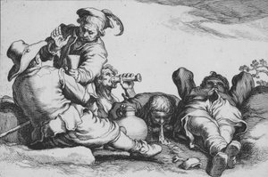 Boeren drinken, uit de serie Zestien Boerenonderwerpen