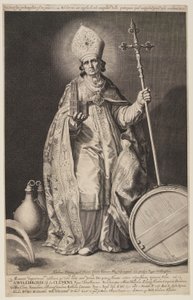 Sint Willibrord, plaat 2, uit De bisschoppen van Utrecht door Cornelis Bloemaert