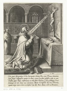 Heilige Thomas van Aquino in gesprek met een crucifix door Cornelis Boel