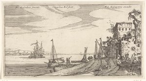 Herberg aan de haven door Cornelis Bol