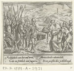 Abraham en Melchisedek door Cornelis Bos