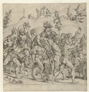 Triomf van Bacchus, midden plaat