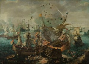 De Explosie van het Spaanse Admiraalsschip