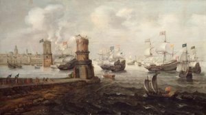 Inname van Damiette, 5e Kruistocht, 1219 / Schilderij, door Wieringen