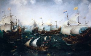 Heemskerks nederlaag van de Spanjaarden bij Gibraltar, 25 april 1607, c.1619