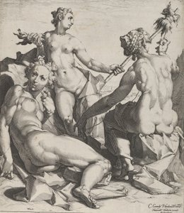 De drie schikgodinnen, ca. 1589 door Cornelis Cornelisz van Haarlem