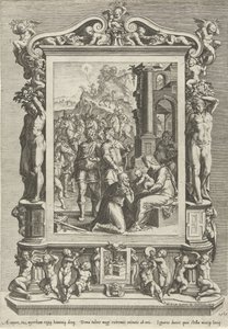 Aanbidding door de koningen door Cornelis Cort