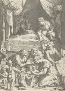 Geboorte van de Maagd door Cornelis Cort