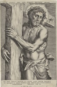 Christus als Man van Smarten door Cornelis Cort