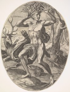 Cyparissus uit de set De landelijke goden, 1565 door Cornelis Cort