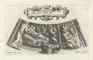 De geboorte van Jakob en Esau door Cornelis Cort