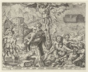 De zondvloed (Geschiedenis van Noach) door Cornelis Cort