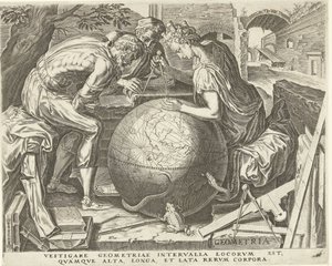 Geometria (Meetkunde) (De zeven vrije kunsten) door Cornelis Cort