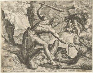 Hercules sleept Cerberus de hel uit