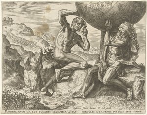Hercules torst de wereldbol voor Atlas
