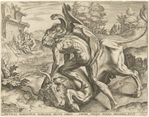 Hercules worstelt met Acheloüs