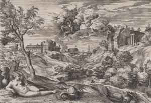 Ruggiero Redt Angelica door Cornelis Cort