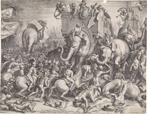 Slag bij Zama tussen Scipio en Hannibal