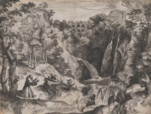 St. Franciscus ontvangt de stigmata door Cornelis Cort