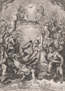 De Aanbidding van de Drie-eenheid, 1566 door Cornelis Cort