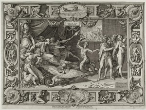 De laster van Apelles door Cornelis Cort