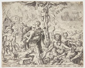 De zondvloed door Cornelis Cort