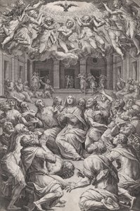Pinksteren, 1574 door Cornelis Cort