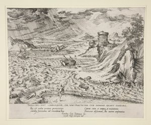 Het schipbreuk door Cornelis Cort