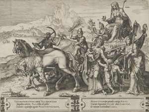 De triomf van nederigheid, uit De cyclus van de wisselvalligheden van menselijke zaken, plaat 7, 1564