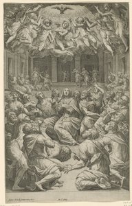 Uitstorting van de Heilige Geest door Cornelis Cort