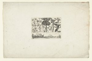 Rij bloemen boven landschap door Cornelis Danckerts (I)