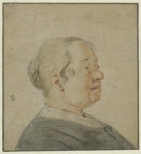 Borstbeeld van een vrouw, profiel rechts door Cornelis Dusart