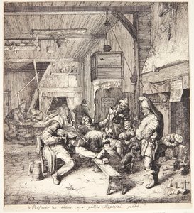 Vioolspeler in een herberg door Cornelis Dusart