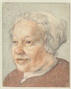 Hoofd van een vrouw, driekwart naar links