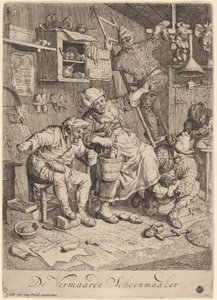 De vrolijke schoenmaker door Cornelis Dusart