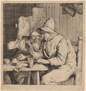Twee boeren zingen door Cornelis Dusart