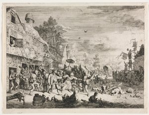 Dorpsfeest door Cornelis Dusart