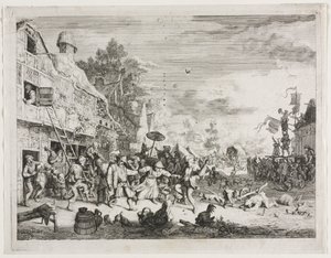 Dorpskermis door Cornelis Dusart
