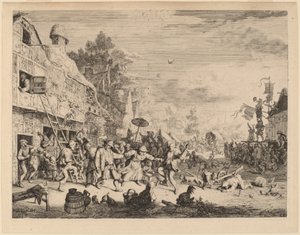 Dorpsfeest door Cornelis Dusart