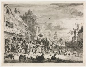 Dorpsfeest door Cornelis Dusart