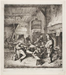Violist zittend in de herberg