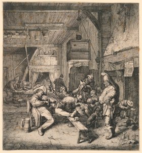 Violist zittend in de herberg