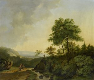 Uitzicht in de Harzbergen door Cornelis François Roos